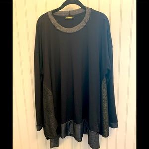 Alembika long sleeve mixed metallic shirt